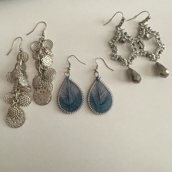 Three Pair Bundle of Dangle Earrings - Picture 1 of 4